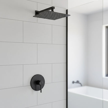 Shower Bath Mixer Tap Bathroom Electroplated Matte Black 4