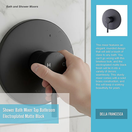 Shower Bath Mixer Tap Bathroom Electroplated Matte Black 10
