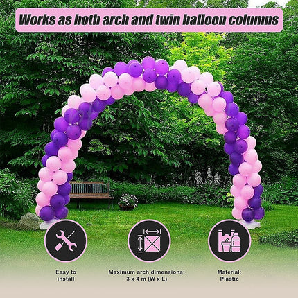 3x4m Full Set Balloon Arch Column Kit Floor Base Stand For Wedding & Party 5