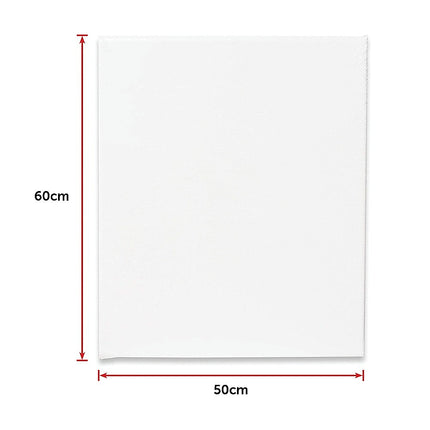 5 pack of 50x60cm Artist Blank Stretched Canvas Canvases Art Large White Range Oil Acrylic Wood 11