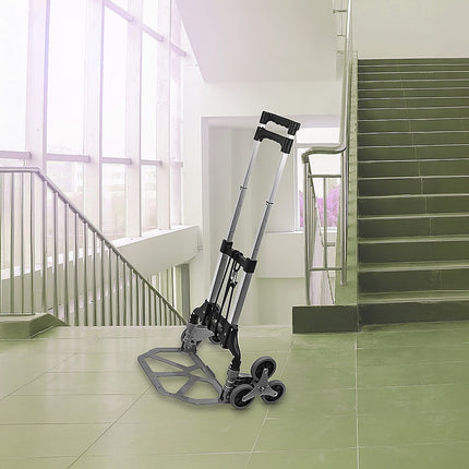Stair Climbing Trolley 6 Wheels Aluminium Folding Hand Cart Climb Steps 7