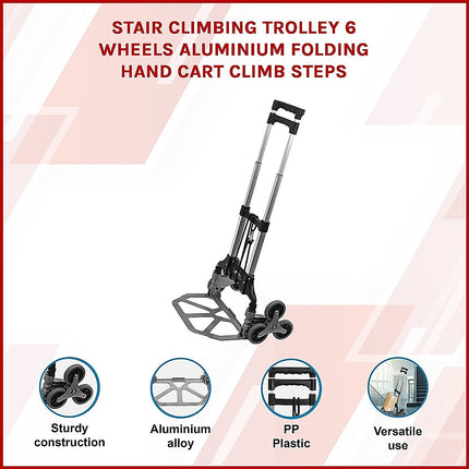 Stair Climbing Trolley 6 Wheels Aluminium Folding Hand Cart Climb Steps 2