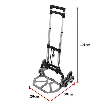 Stair Climbing Trolley 6 Wheels Aluminium Folding Hand Cart Climb Steps 6