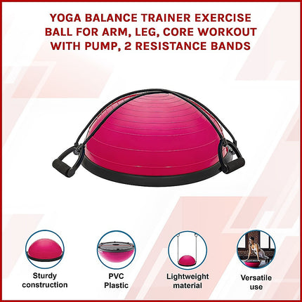 Yoga Balance Trainer Exercise Ball for Arm, Leg, Core Workout with Pump, 2 Resistance Bands 3