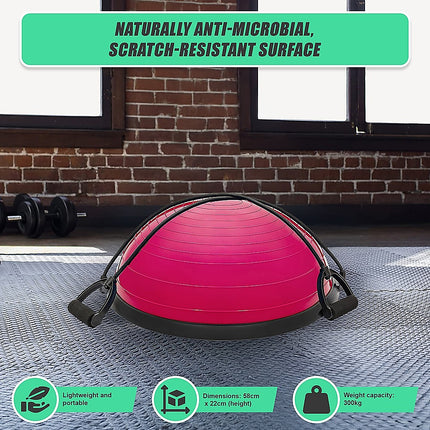 Yoga Balance Trainer Exercise Ball for Arm, Leg, Core Workout with Pump, 2 Resistance Bands 9