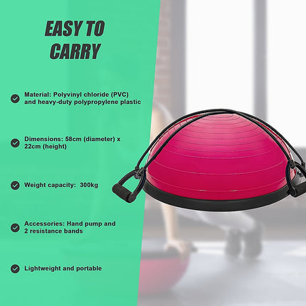 Yoga Balance Trainer Exercise Ball for Arm, Leg, Core Workout with Pump, 2 Resistance Bands 10