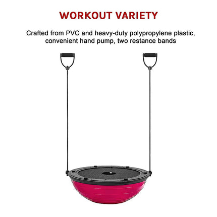 Yoga Balance Trainer Exercise Ball for Arm, Leg, Core Workout with Pump, 2 Resistance Bands 11