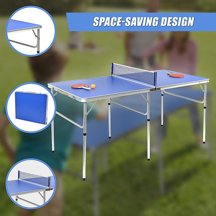 152cm Portable Folding Ping Pong Table Tennis Game Set
