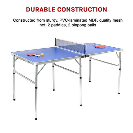 152cm Portable Folding Ping Pong Table Tennis Game Set
