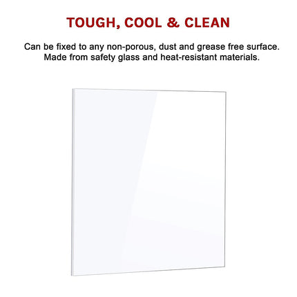Toughened 90cm x 70cm White Glass Kitchen Splashback 10
