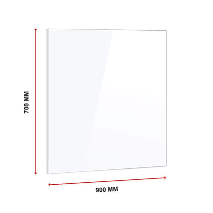 Toughened 90cm x 70cm White Glass Kitchen Splashback 11