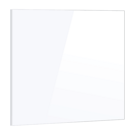 Toughened 90cm x 75cm White Glass Kitchen Splashback