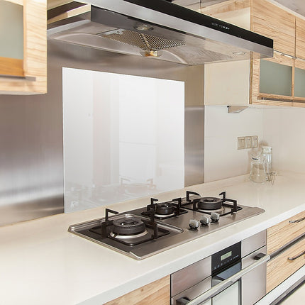 Toughened 60cm x 70cm White Glass Kitchen Splashback 2
