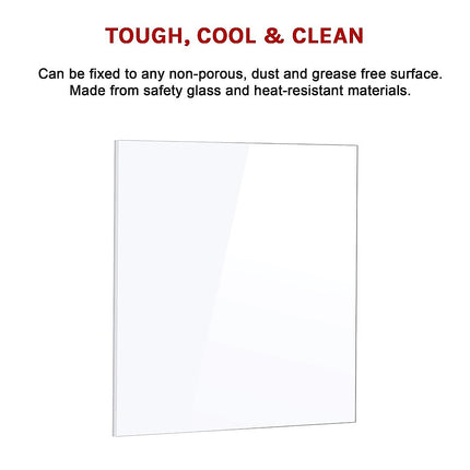 Toughened 60cm x 70cm White Glass Kitchen Splashback 10