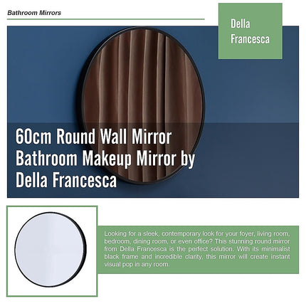 60cm Round Wall Mirror Bathroom Makeup Mirror by Della Francesca 9
