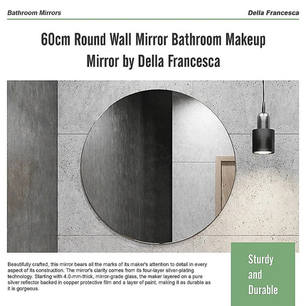 60cm Round Wall Mirror Bathroom Makeup Mirror by Della Francesca 10