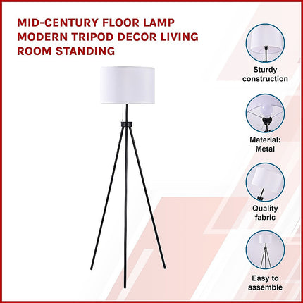 Mid-Century Floor Lamp Modern Tripod Decor Living Room Standing 3