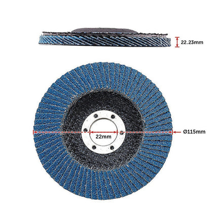 50x Pack Premium Zirconia Flap Disc Sanding Grinding 115mm 4.5" 40 Grit 13