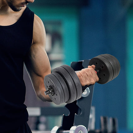 20kg Dumbbell Set Home Gym Fitness Exercise Weights Bar Plate 2