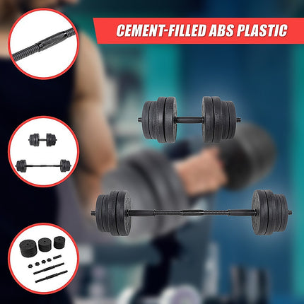 20kg Dumbbell Set Home Gym Fitness Exercise Weights Bar Plate 8