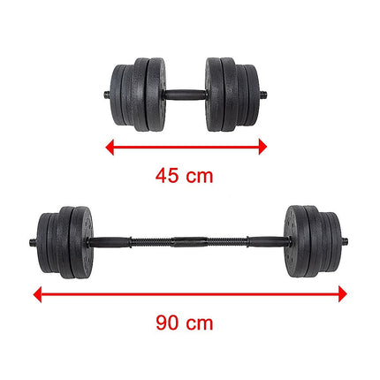 20kg Dumbbell Set Home Gym Fitness Exercise Weights Bar Plate 11