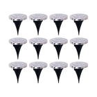 12x Solar Powered LED Buried Inground Recessed Light Garden Outdoor Deck Path