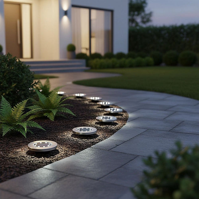 12x Solar Powered LED Buried Inground Recessed Light Garden Outdoor Deck Path 2