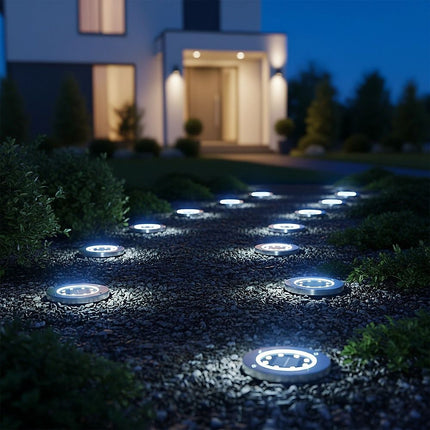 12x Solar Powered LED Buried Inground Recessed Light Garden Outdoor Deck Path 7