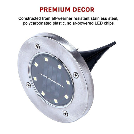 12x Solar Powered LED Buried Inground Recessed Light Garden Outdoor Deck Path 10