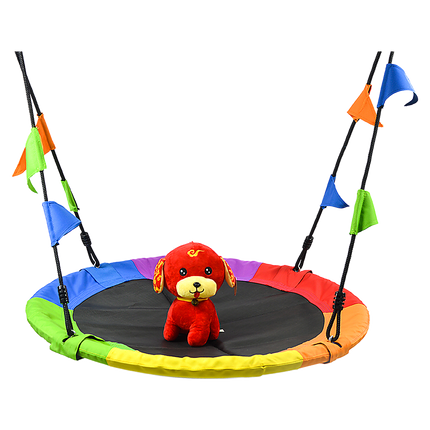 1m Tree Swing in Multi-Color Rainbow Kids Indoor/Outdoor Round Mat Saucer Swing 5