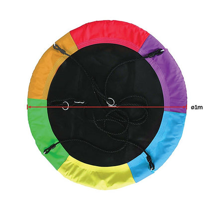 1m Tree Swing in Multi-Color Rainbow Kids Indoor/Outdoor Round Mat Saucer Swing 8