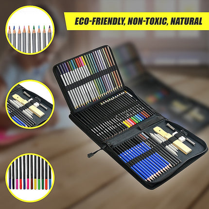 Art Sketch Pencils Oil Drawing Colouring Graphite Charcoal Pencil Set 72pcs/set 12