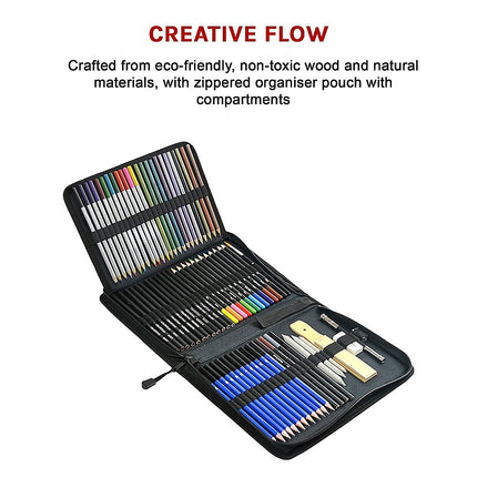 Art Sketch Pencils Oil Drawing Colouring Graphite Charcoal Pencil Set 72pcs/set 15
