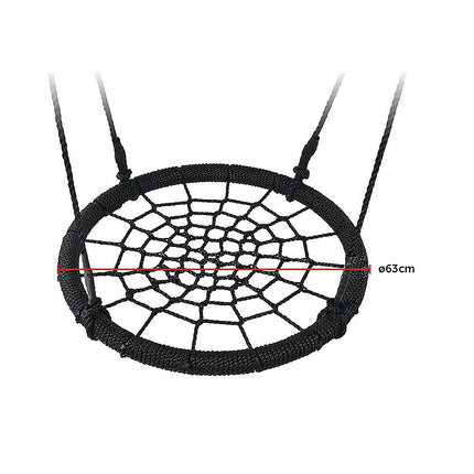 Kids Rope Swing Round Outdoor Birds Crows Nest Spider Web Swing Seat 65cm 8