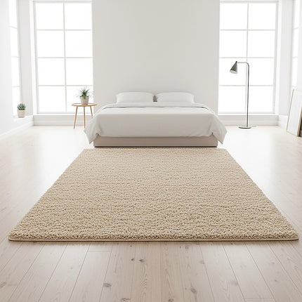 230x160cm Floor Rugs Large Shaggy Rug Area Carpet Bedroom Living Room Mat - Beige 5