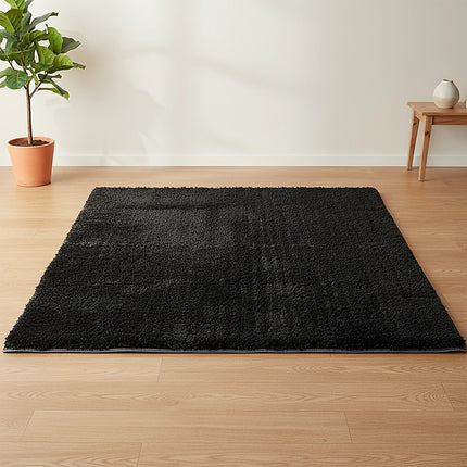 230x200cm Floor Rugs Large Shaggy Rug Area Carpet Bedroom Living Room Mat - Black 5