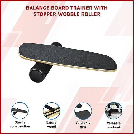 Balance Board Trainer with Stopper Wobble Roller 3