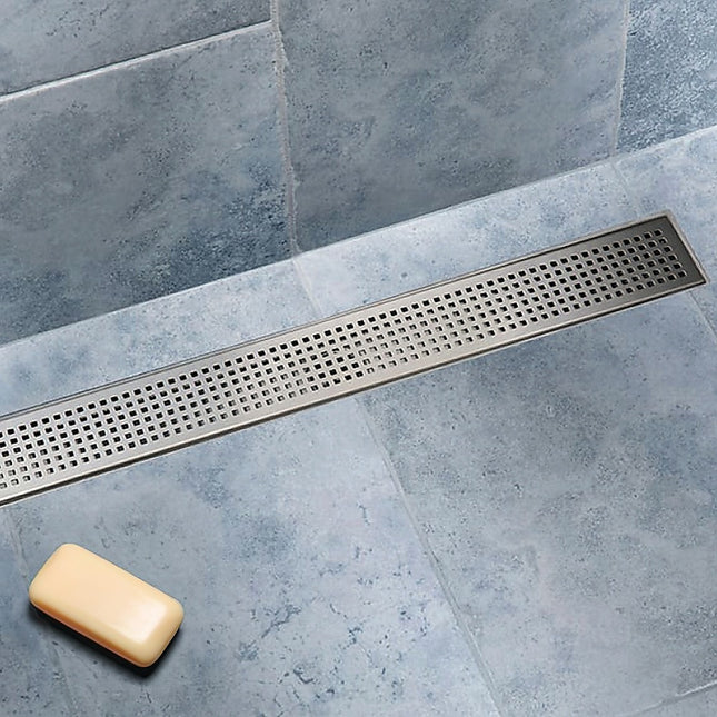 800mm Bathroom Shower Stainless Steel Grate Drain w/Centre outlet Floor Waste 2