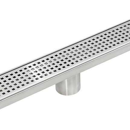 900mm Bathroom Shower Stainless Steel Grate Drain w/Centre outlet Floor Waste Square Pattern 4