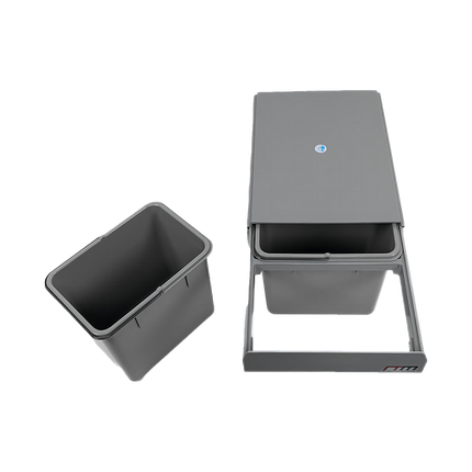 2x 15L Pull Out Trash Bin Dual Kitchen Garbage Waste Basket Cabinet Bin 8