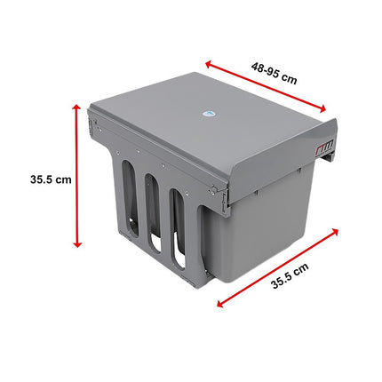 2x 15L Pull Out Trash Bin Dual Kitchen Garbage Waste Basket Cabinet Bin 13
