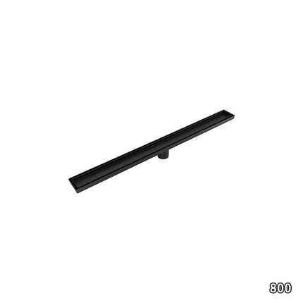 800mm Tile Insert Shower Bathroom Black Grate Drain w/Centre outlet Floor Waste 10