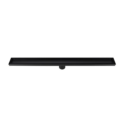 900mm Tile Insert Bathroom Shower Black Grate Drain w/Centre outlet Floor Waste 8
