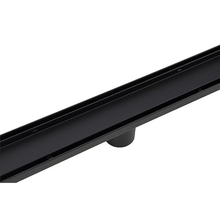900mm Tile Insert Bathroom Shower Black Grate Drain w/Centre outlet Floor Waste 9