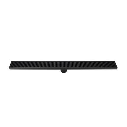 800mm Bathroom Shower Black Grate Drain w/Centre outlet Floor Waste