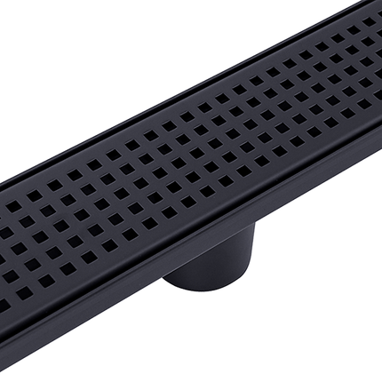 800mm Bathroom Shower Black Grate Drain w/Centre outlet Floor Waste 8