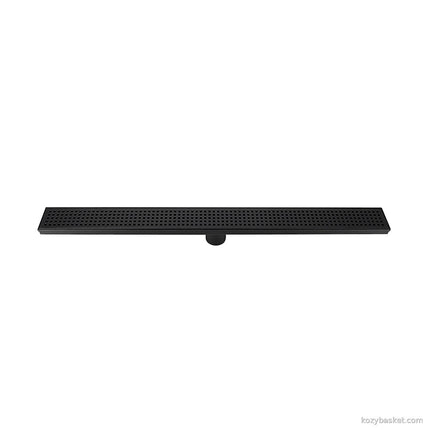 800mm Bathroom Shower Black Grate Drain w/Centre outlet Floor Waste
