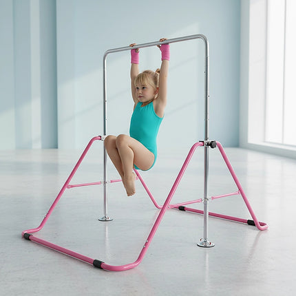 Kids Gymnastics Bars Training Horizontal Bar Monkey Kip Bar Pink 5