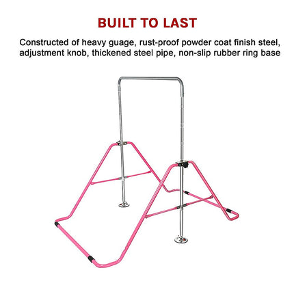 Kids Gymnastics Bars Training Horizontal Bar Monkey Kip Bar Pink 9