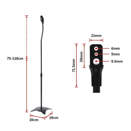 2pcs Speaker Stands Stand Rear Surround Sound Satellite Speakers Adjustable 8